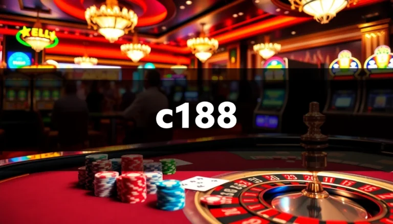 Thrilling moment at the casino with c168, showcasing poker action and vibrant slot machines.