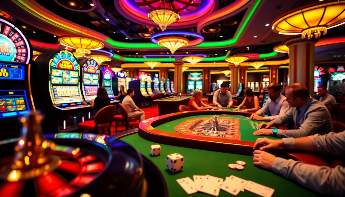 Experience the thrilling atmosphere of 789f's luxurious casino, filled with vibrant tables and exciting games.