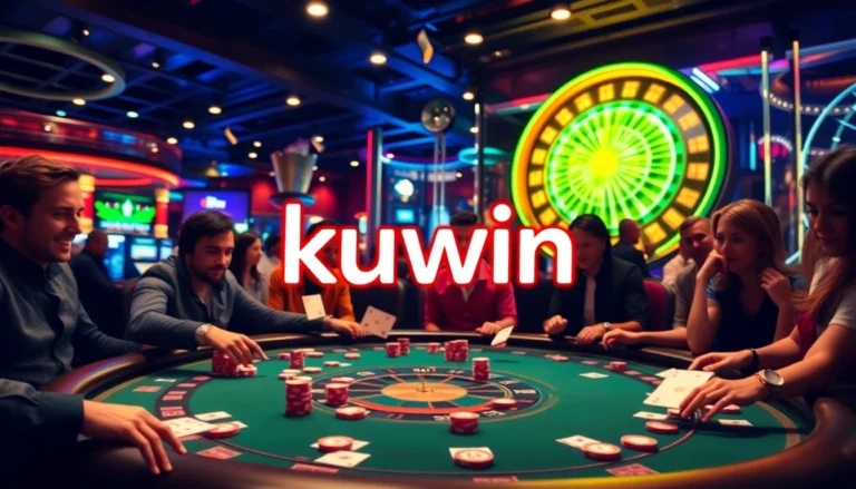 Players engage passionately at a poker table in the kuwin casino, where excitement meets strategy.