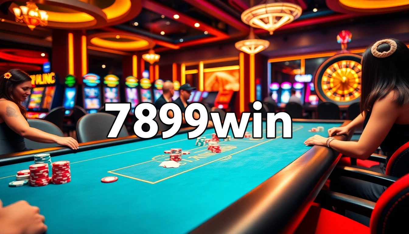Experience the thrill of the casino with players enjoying poker and the 789win link đăng nhập featured on a betting slip.